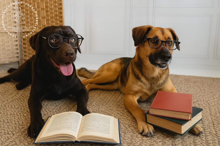 Schulhunde, Besuchhunde, Therapiebegleithunde. Ausbildung durch unsere Hundeschule Schulbesuchshunde,Vorlesehunde, Therapiebegleithunde